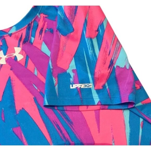 UNDER ARMOUR HeatGear Performance Tee Youth XL 80's Abstract Style 1237859 Multi - Picture 4 of 12